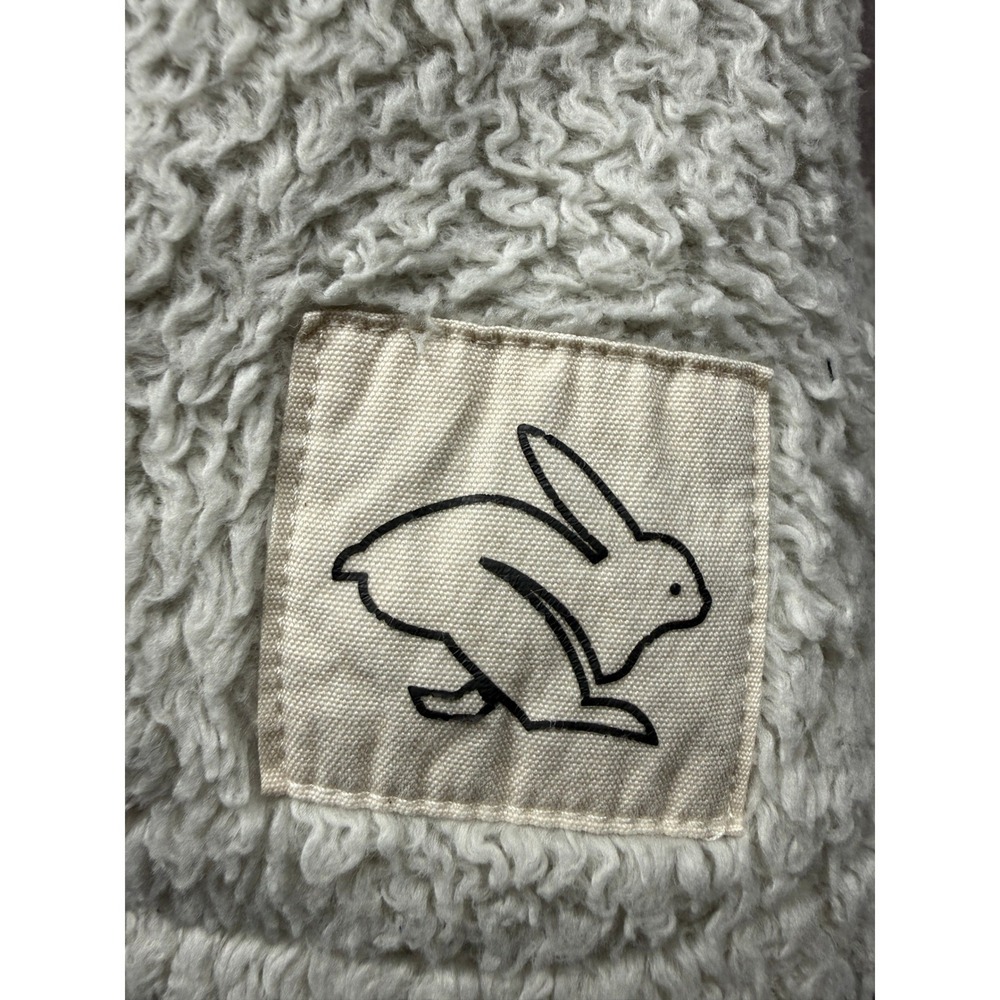 Rabbit Sherpa Fleece Shirt Jacket Cream Off White Cozy Casual Winter Women M‎ - Picture 12 of 16